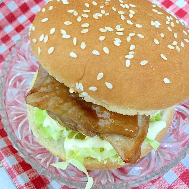 照り焼きチキンのハンバーガー♡